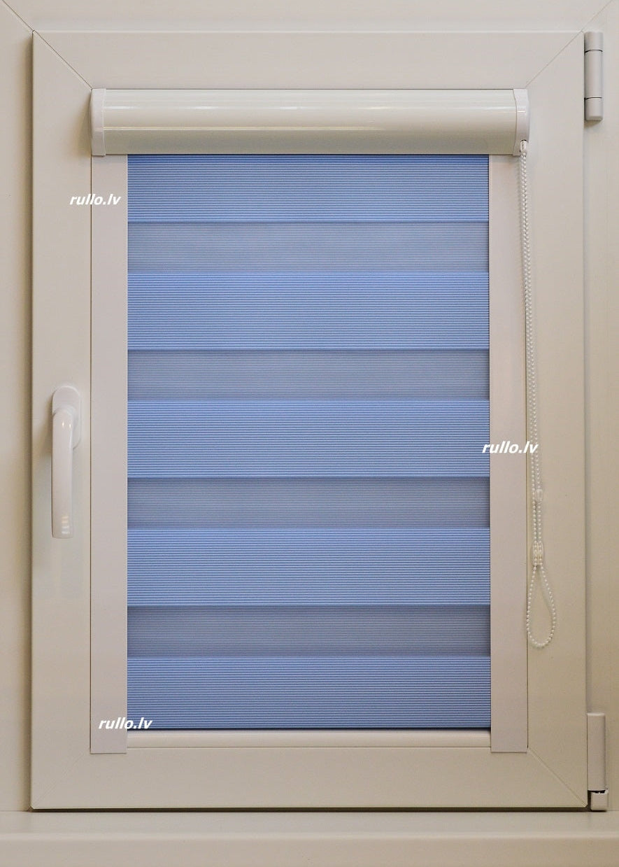Diena–nakts kasešu žalūzijas STRIPE — zils tonis close