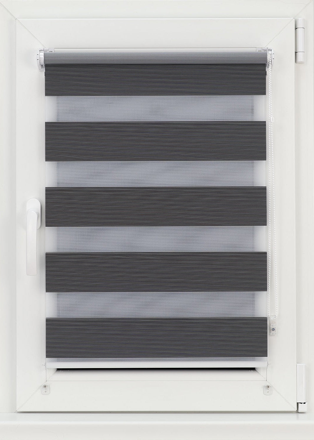 Diena-nakts mini rullo STRIPE - melns tonis open
