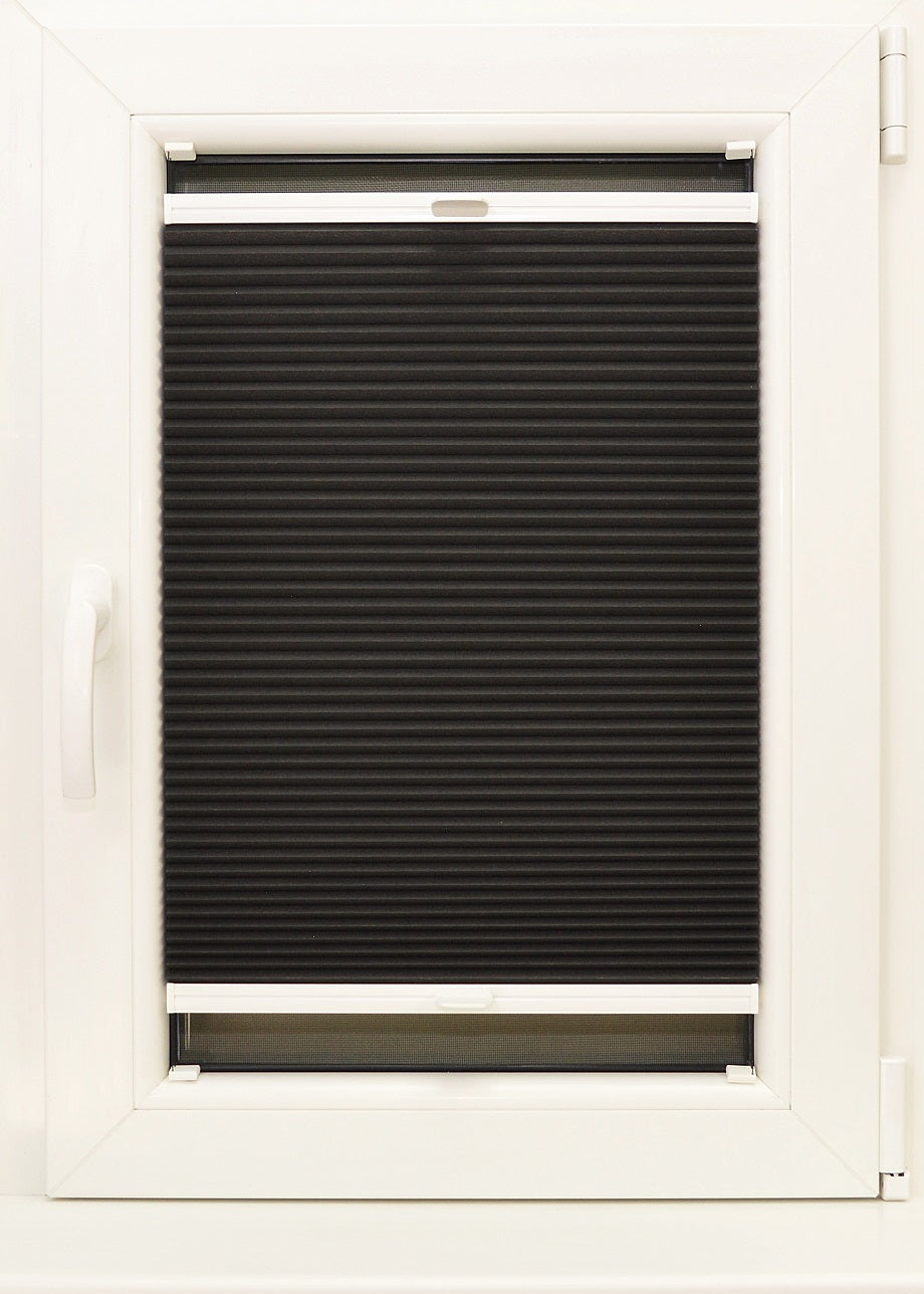 plisētās žalūzijas HONEY COMB melns tonis open