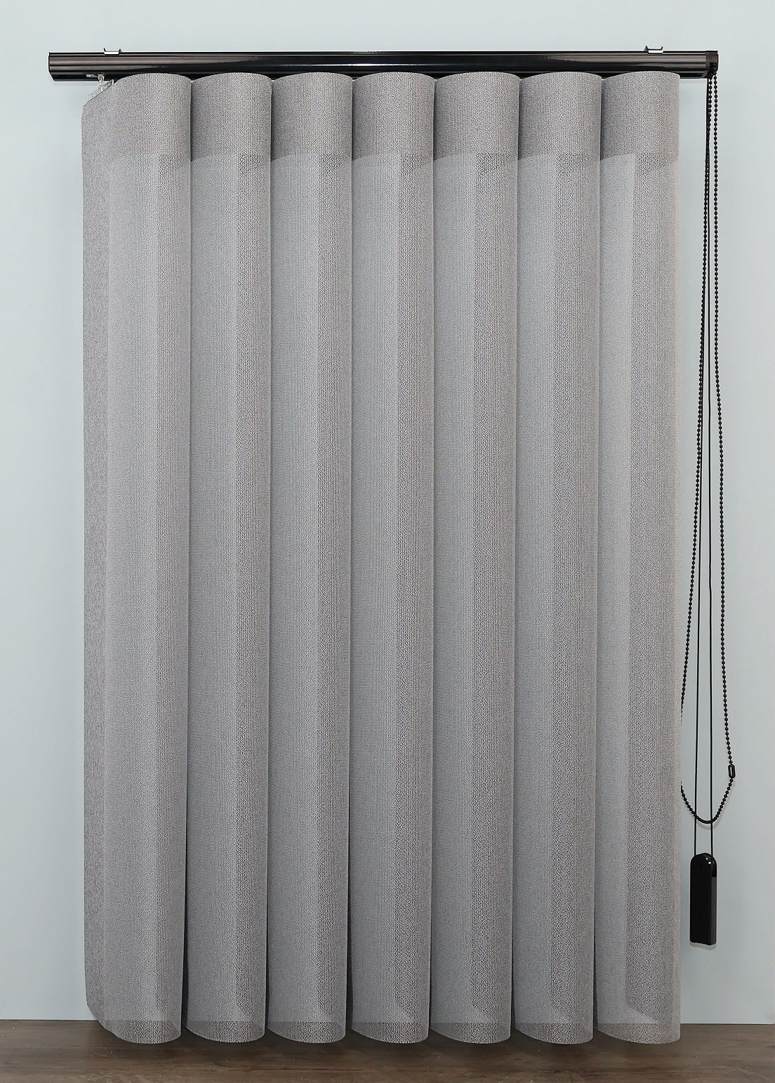 DREAM vertikāla sistēma ar melnu furnitūru pelēka melanža krāsa open