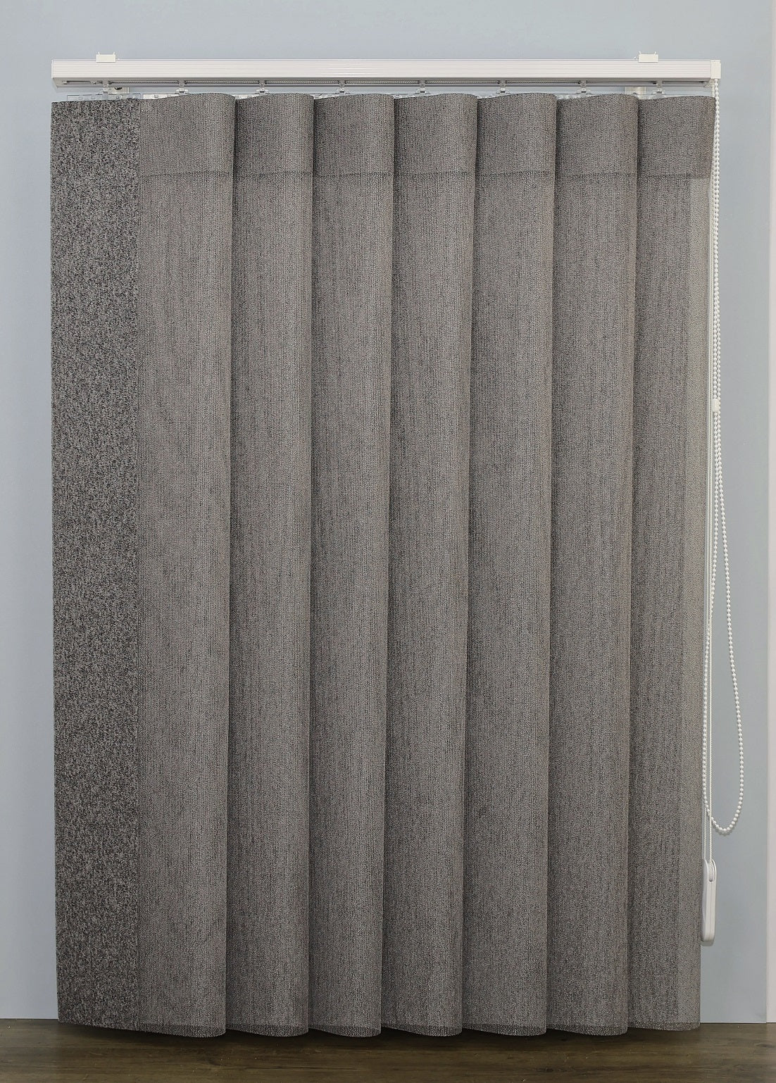 DREAM vertikāla sistēma ar baltu furnitūru tumši pelēka melanža krāsa close