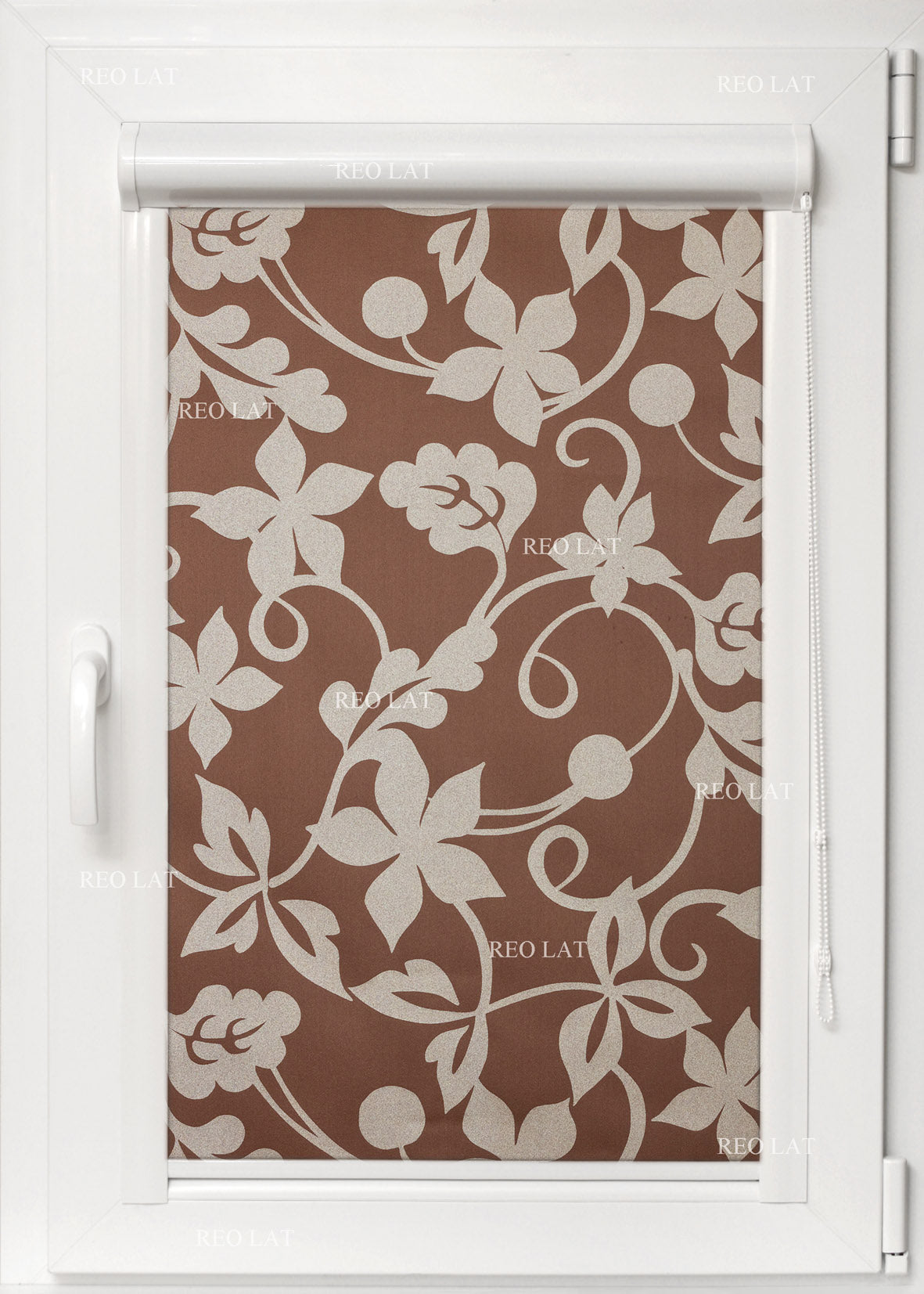 Kasešu žalūzijas BEST — brūns‑bēšs print