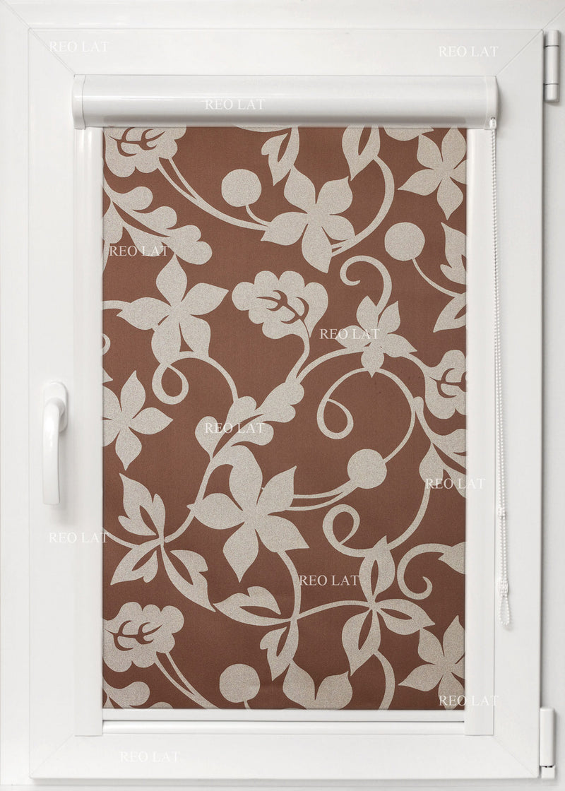 Kasešu žalūzijas BEST — brūns‑bēšs print