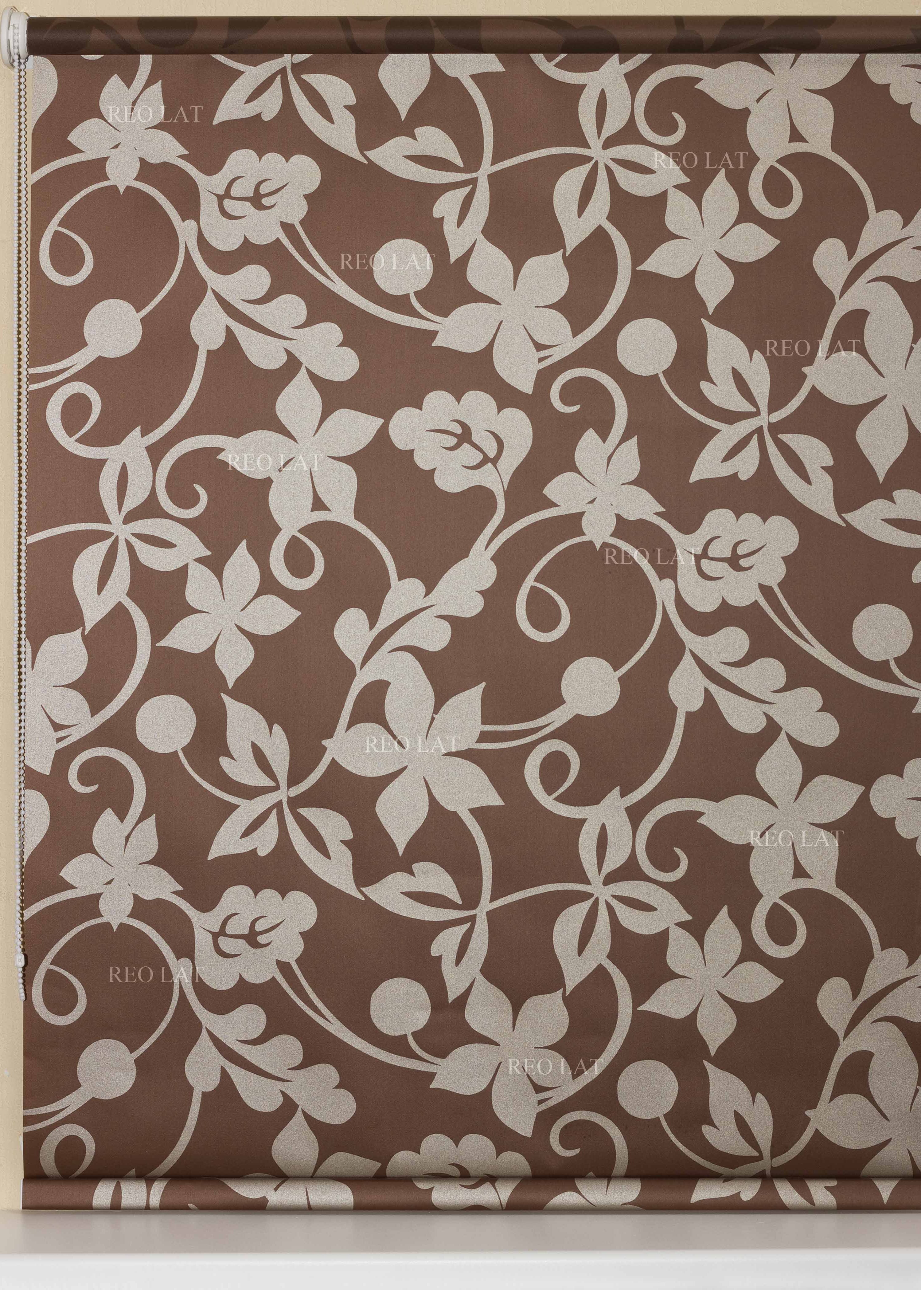 Rullo žalūzijas BEST — brūns‑bēšs print