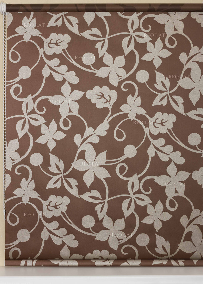 Rullo žalūzijas BEST — brūns‑bēšs print