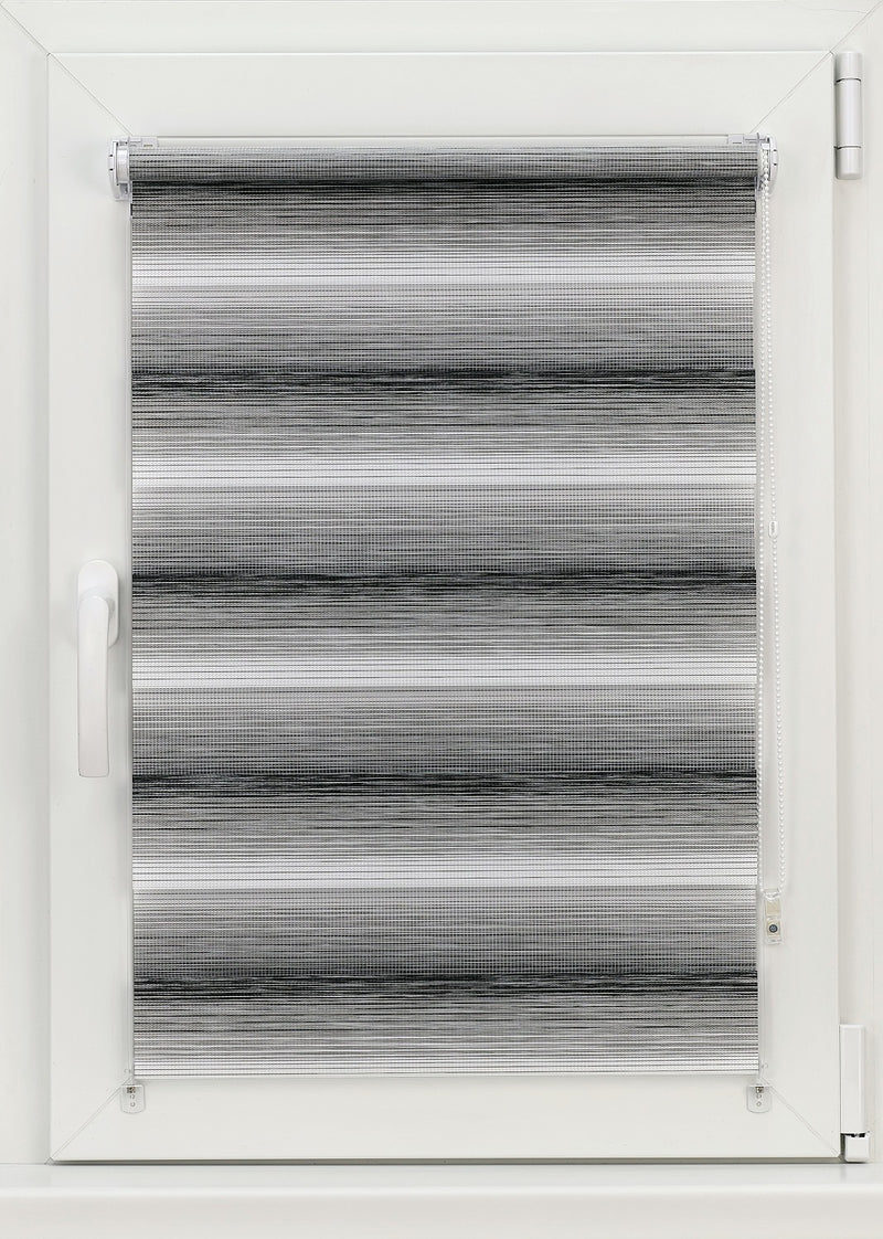 Diena–nakts mini rullo FANCY - balts‑pelēks‑melns tonis