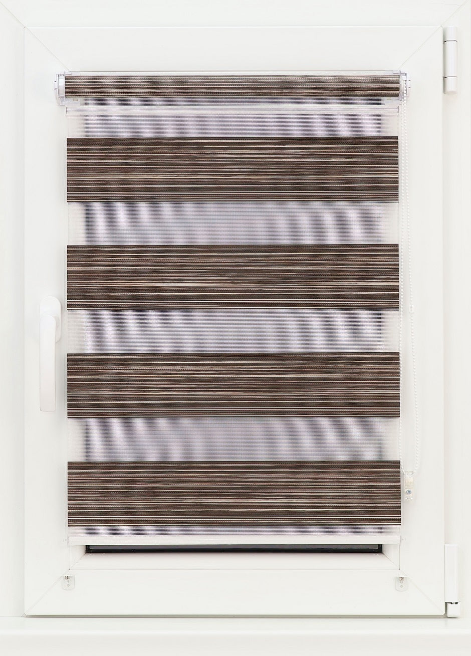 Diena–nakts mini rullo FANCY - brūns‑bēšs tonis open