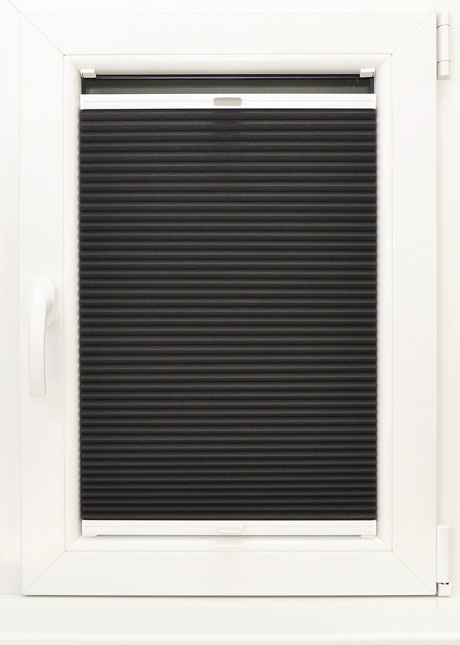 plisētās žalūzijas HONEY COMB melns tonis open 1