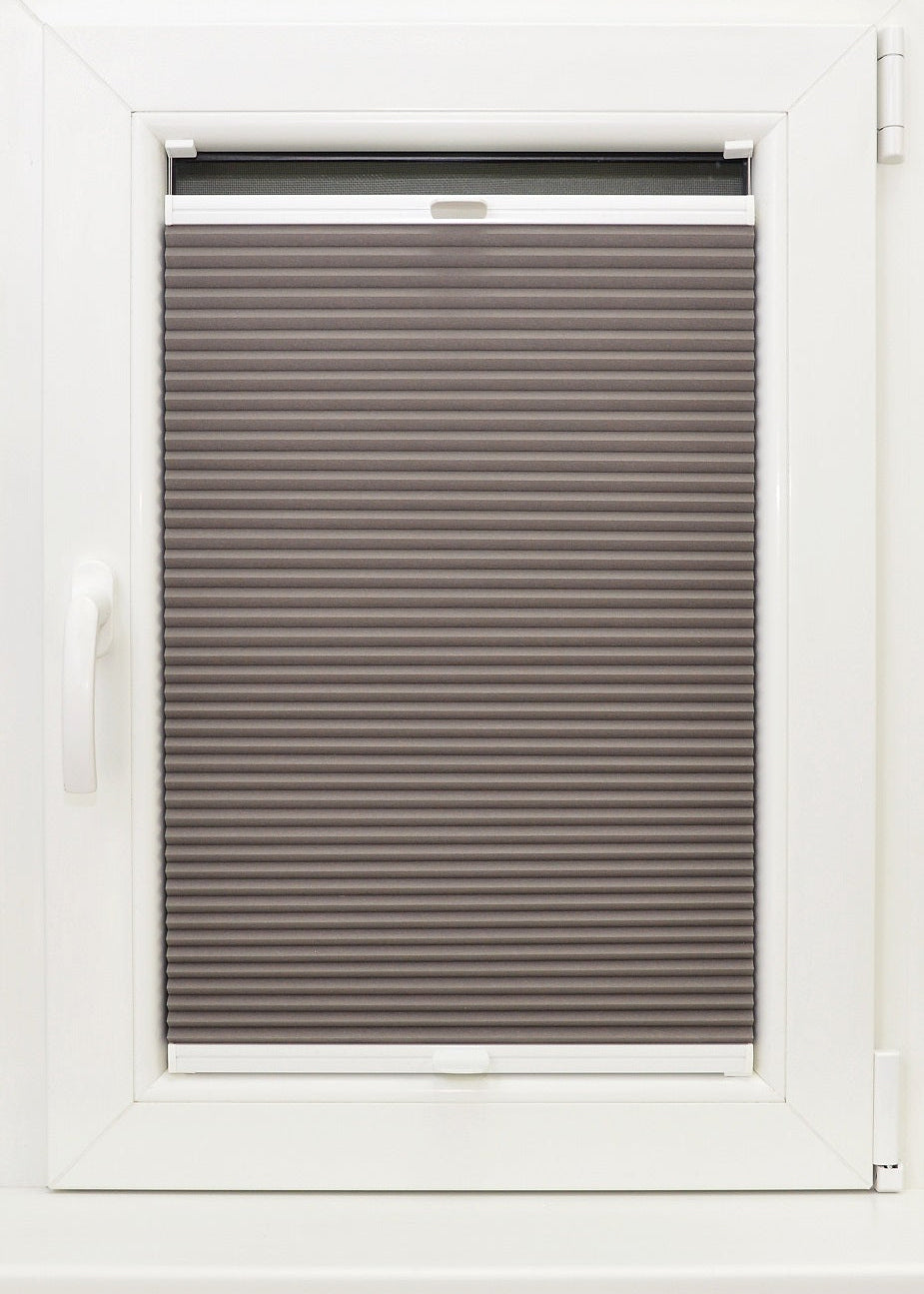 plisētās žalūzijas HONEY COMB tumši pelēks tonis open 1