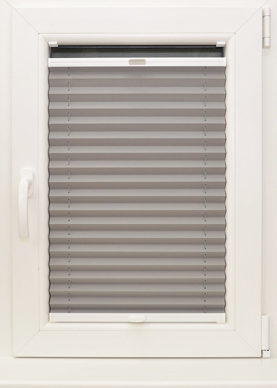 plisētās žalūzijas JAVA pelēks tonis open 1