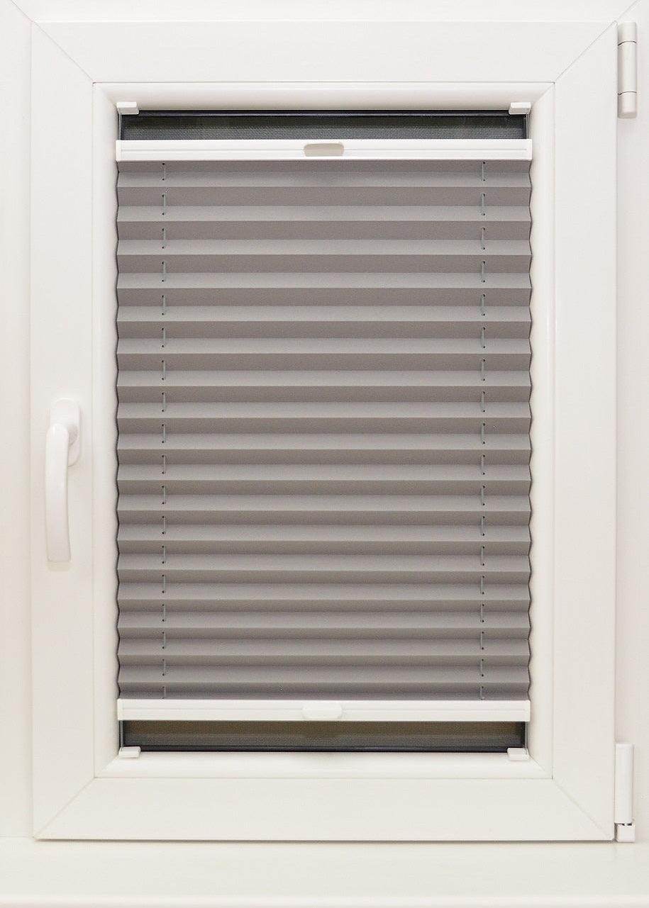 plisētās žalūzijas JAVA pelēks tonis open