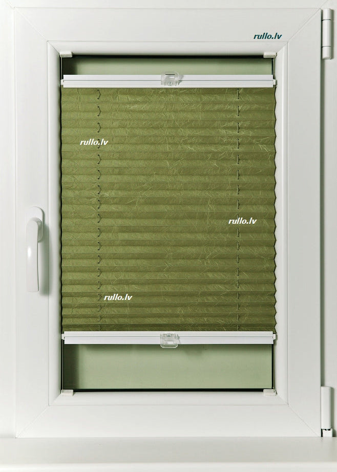 plisētās žalūzijas TREND PEARL olīvzaļš tonis open