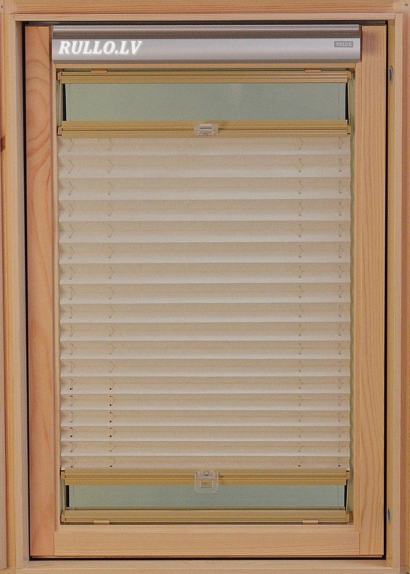 plisētās žalūzijas jumta logiem TREND PEARL krēmā tonis open