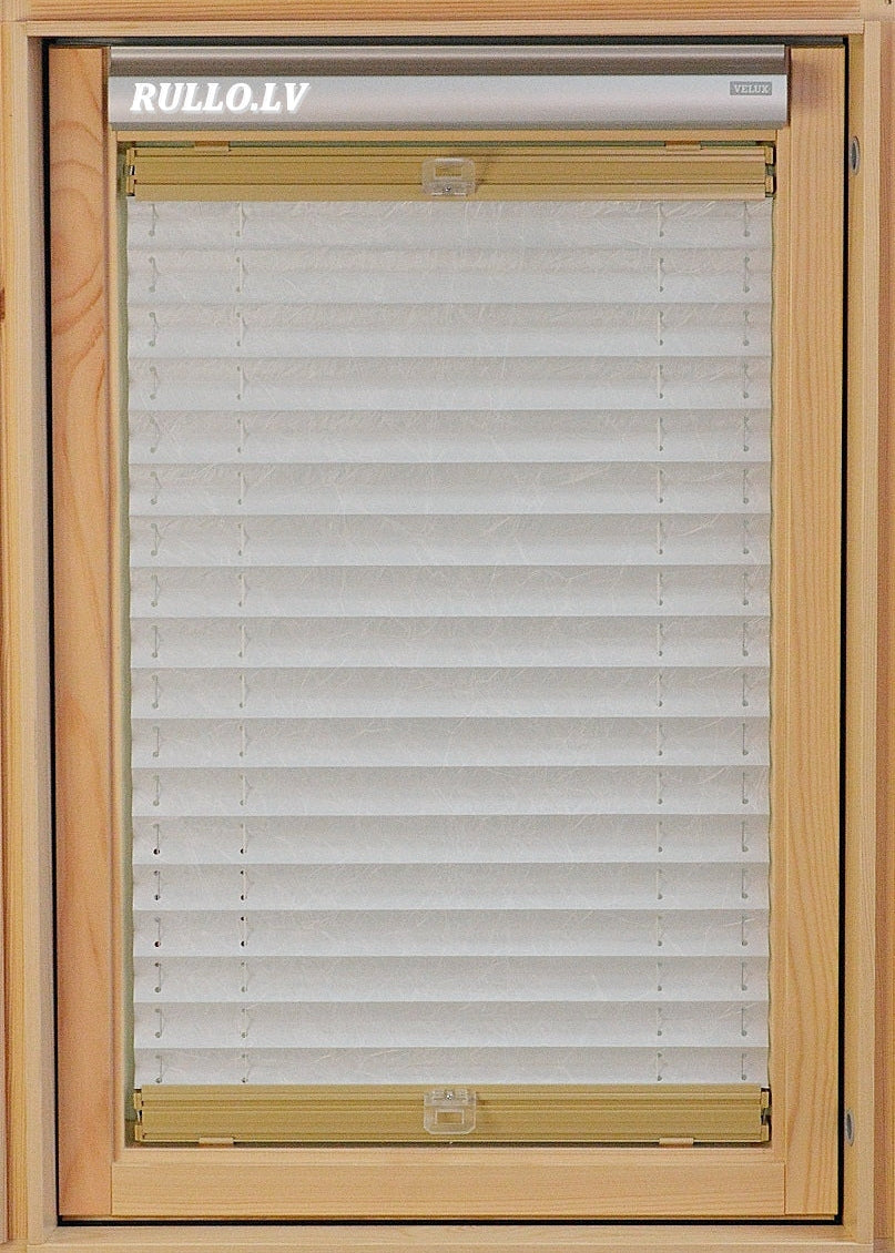 plisētās žalūzijas jumta logiem TREND PEARL balts tonis