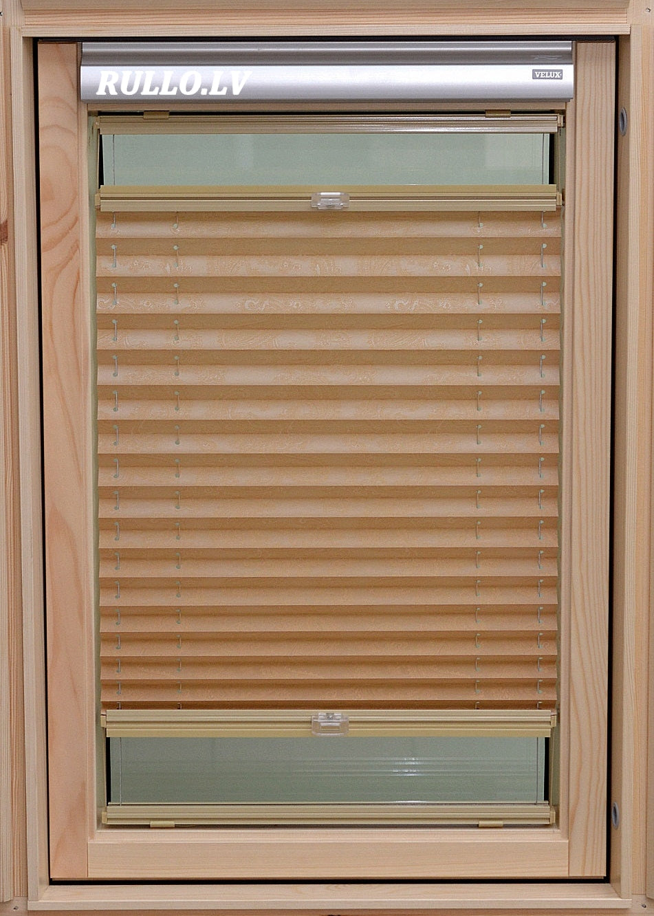 plisētas žalūzijas jumta logiem JAIPUR bēšs tonis open