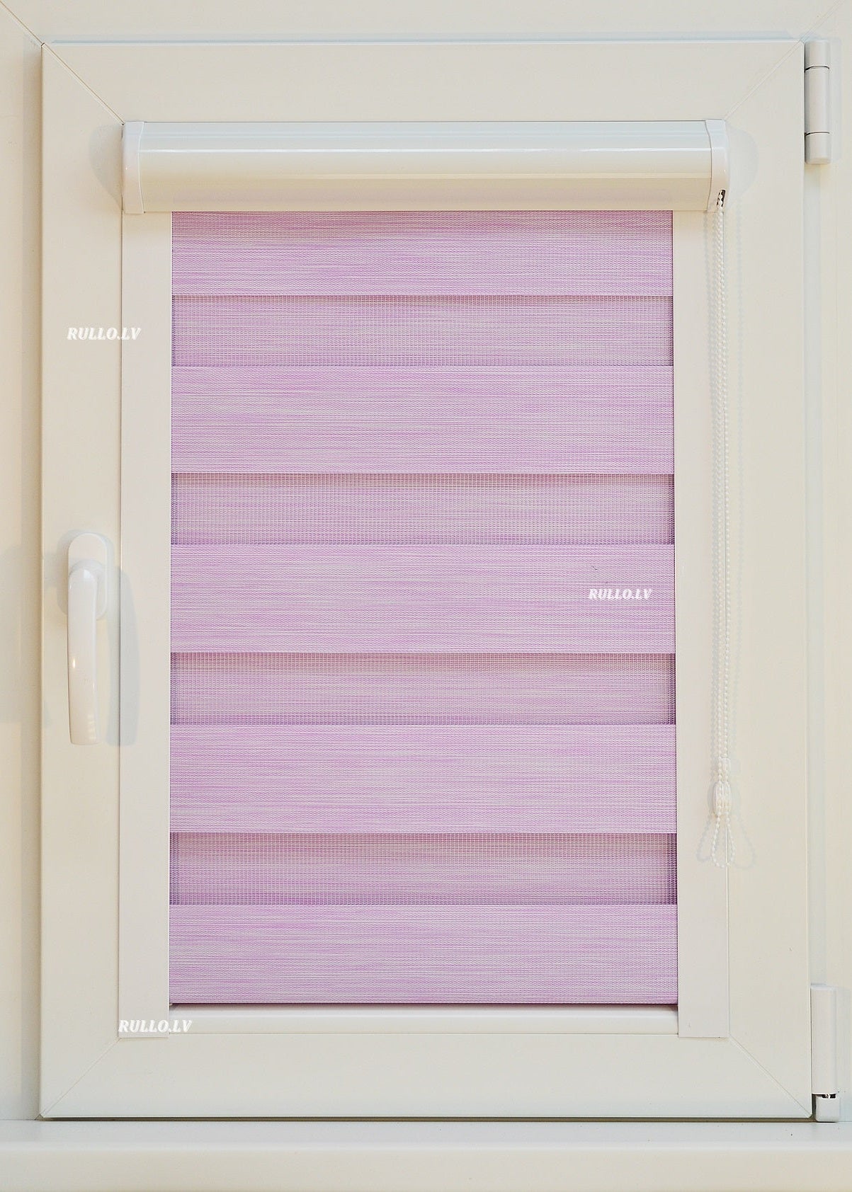 Diena–nakts kasešu žalūzijas LUXURI — rozā‑violets tonis CLOSE