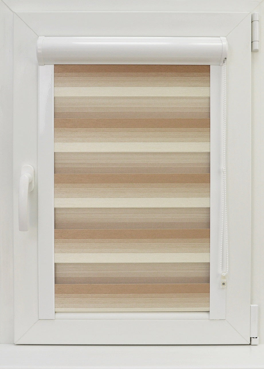 Diena–nakts kasešu žalūzijas RV - bēšs‑gaiši brūns tonis