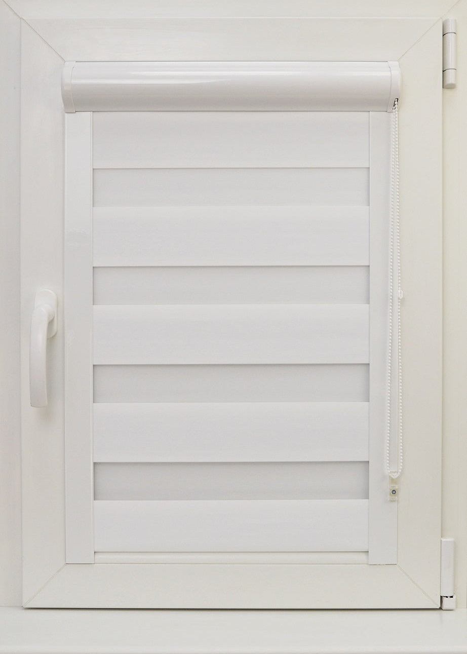 Diena–nakts kasešu žalūzijas DN BO29 — balts tonis