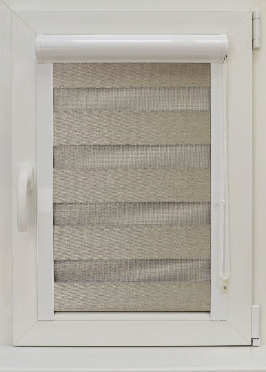 Diena–nakts kasešu žalūzijas DN BO605 — pelēkzaļa metāla tonis