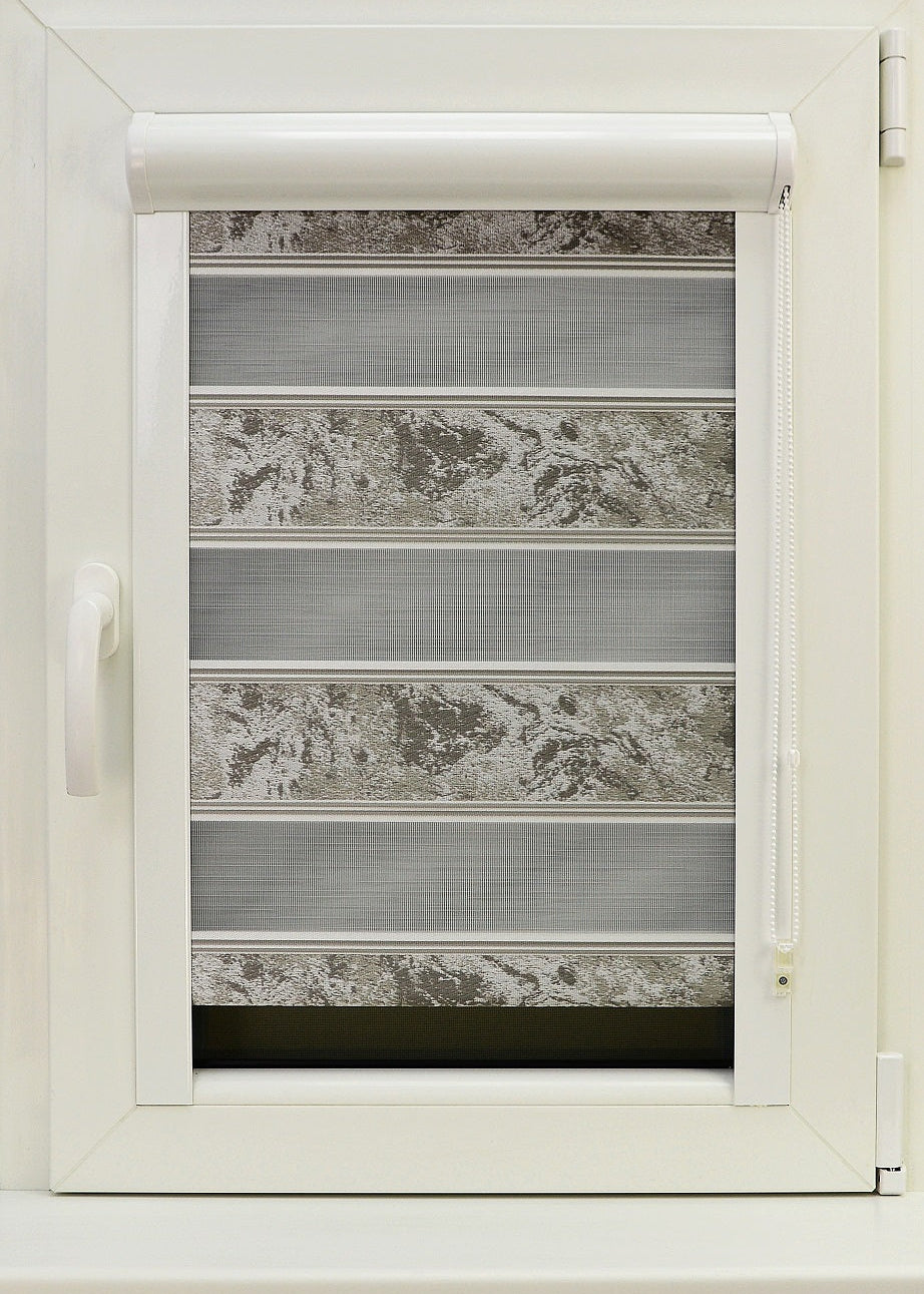 Diena–nakts kasešu žalūzijas STONE — pelēks tonis open
