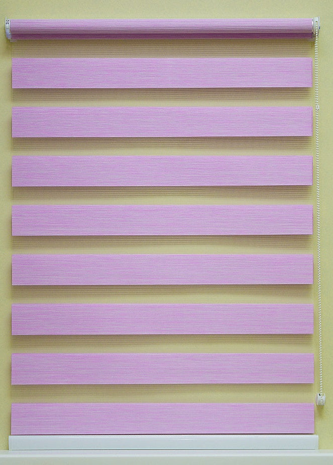 Diena–nakts žalūzijas LUXURI — rozā‑violets tonis OPEN