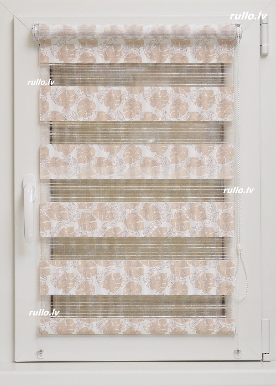 Diena–nakts mini rullo PRINT — bēšs print open