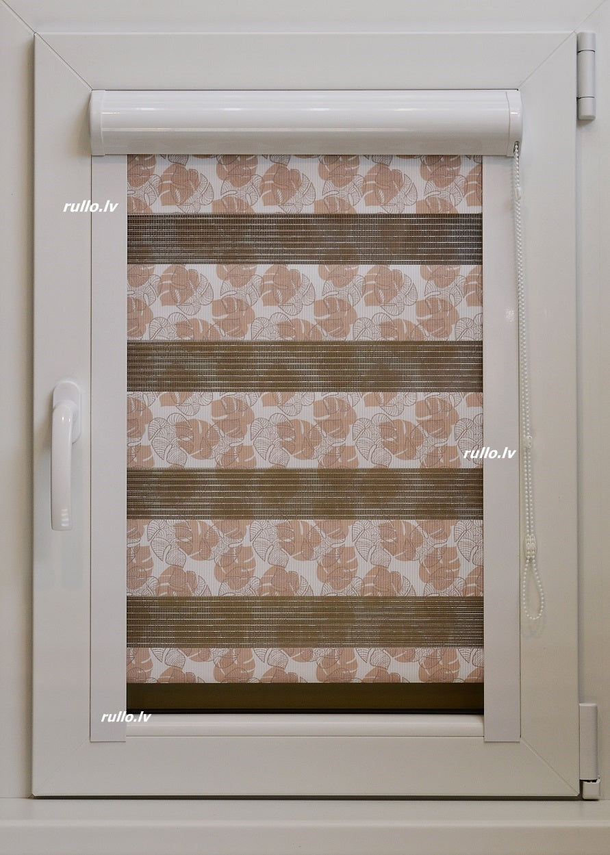 Diena–nakts kasešu žalūzijas PRINT — bēšs print open